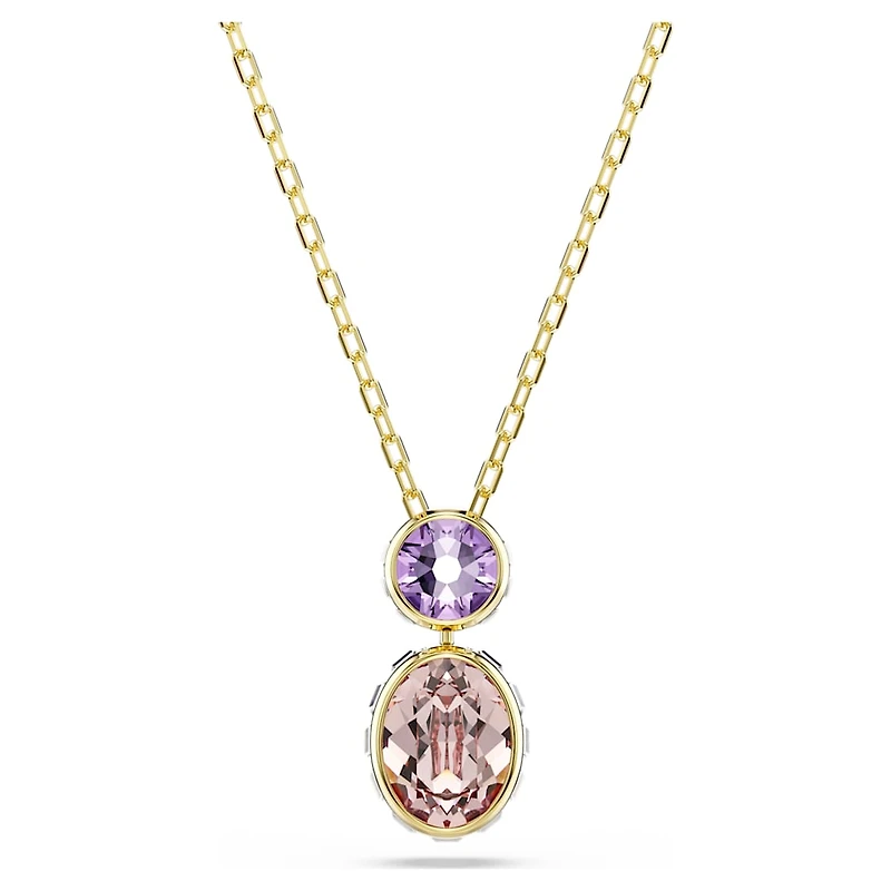 Chroma pendant, Mixed cuts, Multicoloured, Gold-tone plated by SWAROVSKI