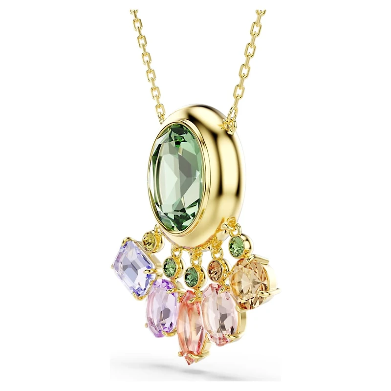 Gema pendant, Mixed cuts, Dangling crystals, Multicoloured, Gold-tone plated by SWAROVSKI