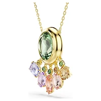 Gema pendant, Mixed cuts, Dangling crystals, Multicoloured, Gold-tone plated by SWAROVSKI