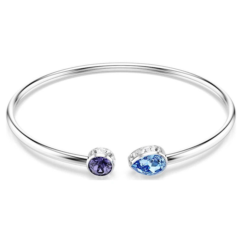 Chroma bangle, Mixed cuts, Multicoloured, Rhodium plated by SWAROVSKI