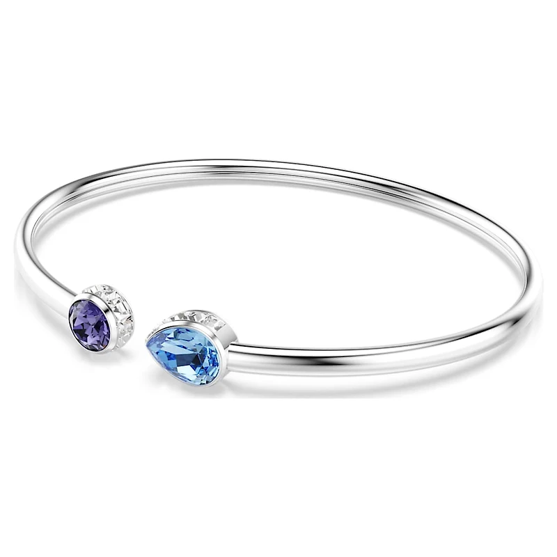 Chroma bangle, Mixed cuts, Multicoloured, Rhodium plated by SWAROVSKI