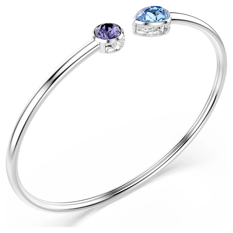 Chroma bangle, Mixed cuts, Multicoloured, Rhodium plated by SWAROVSKI