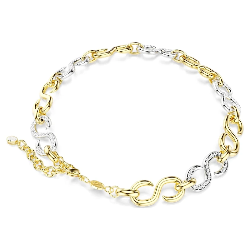 Dextera necklace, Round cut, Chain, White, Mixed metal finish by SWAROVSKI