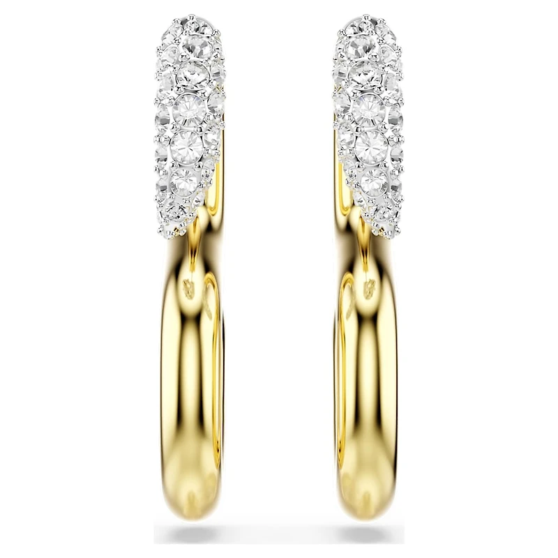 Dextera earrings, Round cut, White, Mixed metal finish by SWAROVSKI