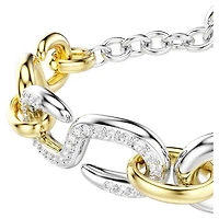 Dextera bracelet, Round cut, T-bar, White, Mixed metal finish by SWAROVSKI