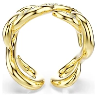 Dextera open ring, Round cut, White, Gold-tone plated by SWAROVSKI