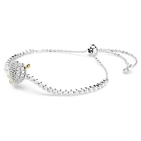 Idyllia bracelet, Mixed cuts, Heart with arrow, White, Rhodium plated by SWAROVSKI