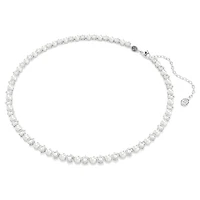 Matrix set, Crystal pearl, Round cut, White, Rhodium plated by SWAROVSKI