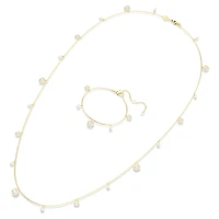 Una Angelic strandage, Crystal pearl, Round cut, White, Gold-tone plated by SWAROVSKI