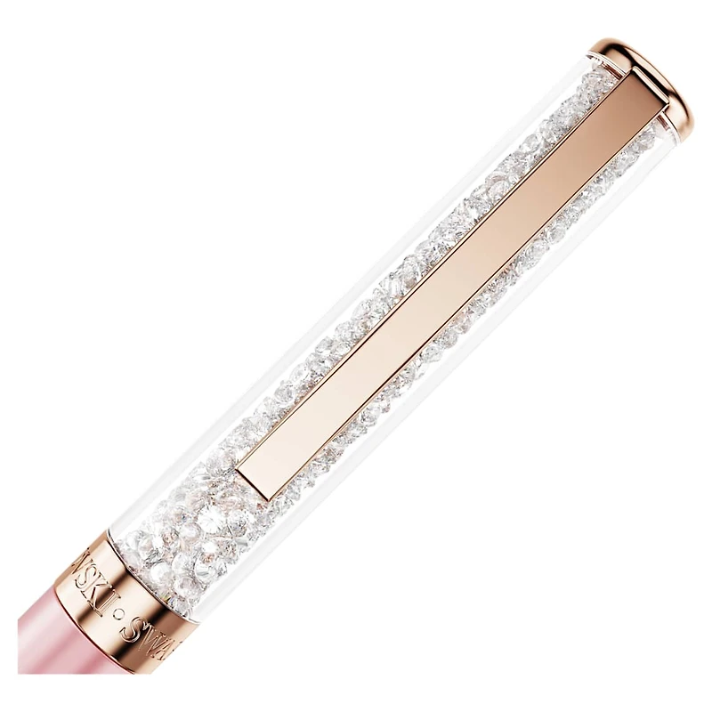 Crystalline ballpoint pen, Pink lacquered, Rose gold-tone finish by SWAROVSKI