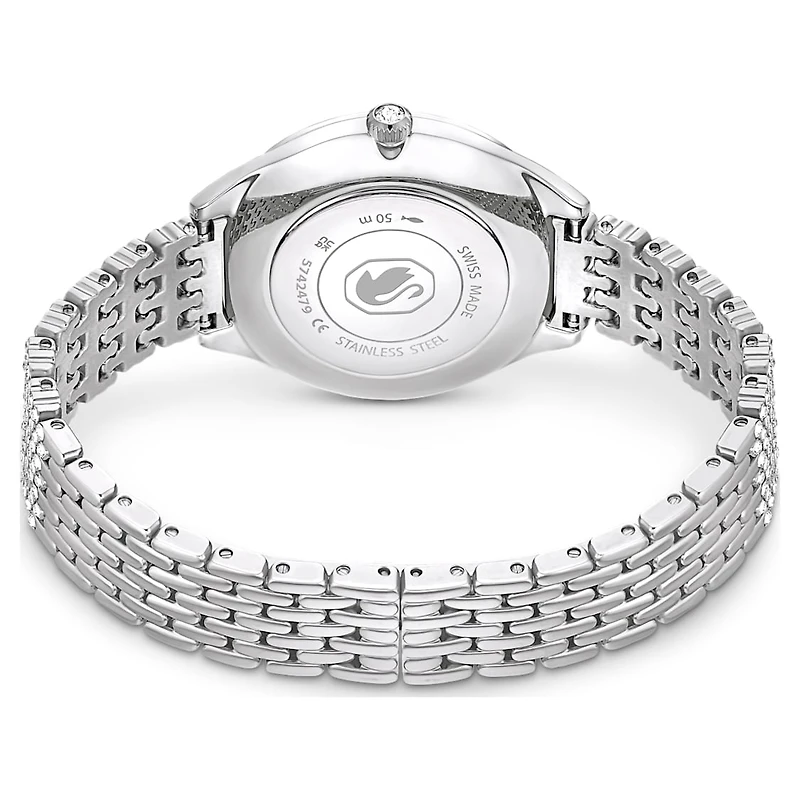 Attract watch, Swiss Made, Metal bracelet, Silver tone, Stainless steel by SWAROVSKI