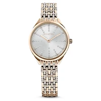 Attract watch, Swiss Made, Metal bracelet, Gold tone, Champagne gold-tone finish by SWAROVSKI