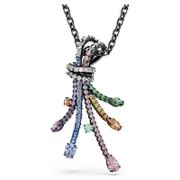Matrix pendant and brooch, Mixed cuts, Bouquet, Multicoloured, Ruthenium plated by SWAROVSKI