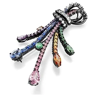Matrix pendant and brooch, Mixed cuts, Bouquet, Multicoloured, Ruthenium plated by SWAROVSKI