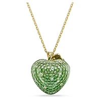 Idyllia pendant, Mixed cuts, Apple, Green, Gold-tone plated by SWAROVSKI