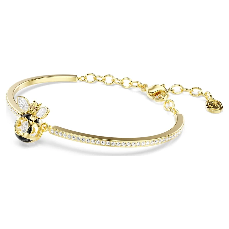 Idyllia bangle, Mixed cuts, Bee, Multicoloured, Gold-tone plated by SWAROVSKI