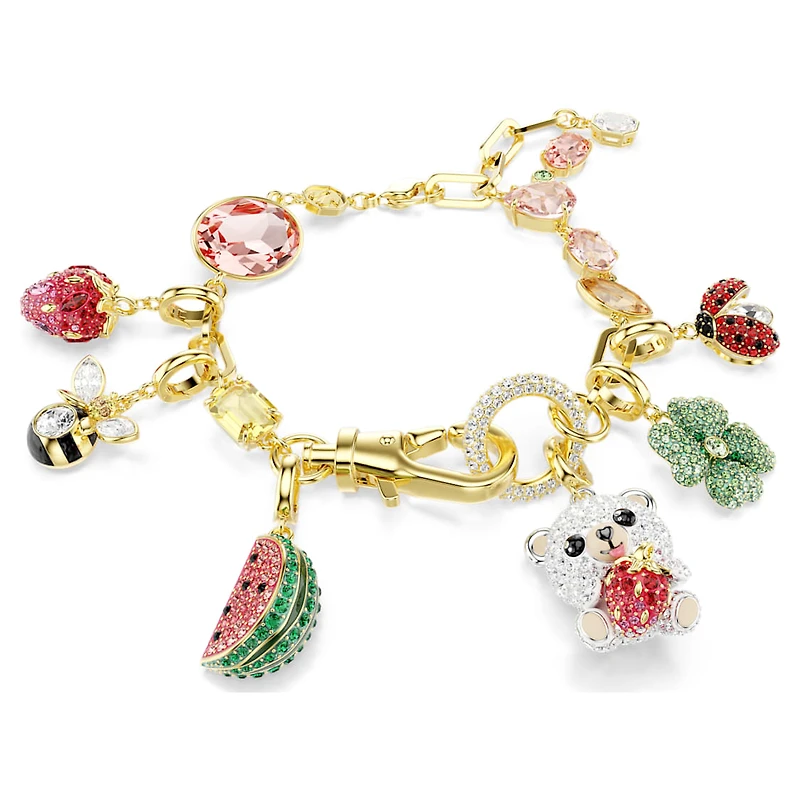 Idyllia bracelet, Mixed cuts, Mixed motifs, Multicoloured, Gold-tone plated by SWAROVSKI