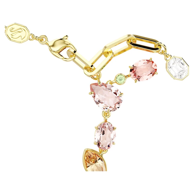 Idyllia bracelet, Mixed cuts, Mixed motifs, Multicoloured, Gold-tone plated by SWAROVSKI