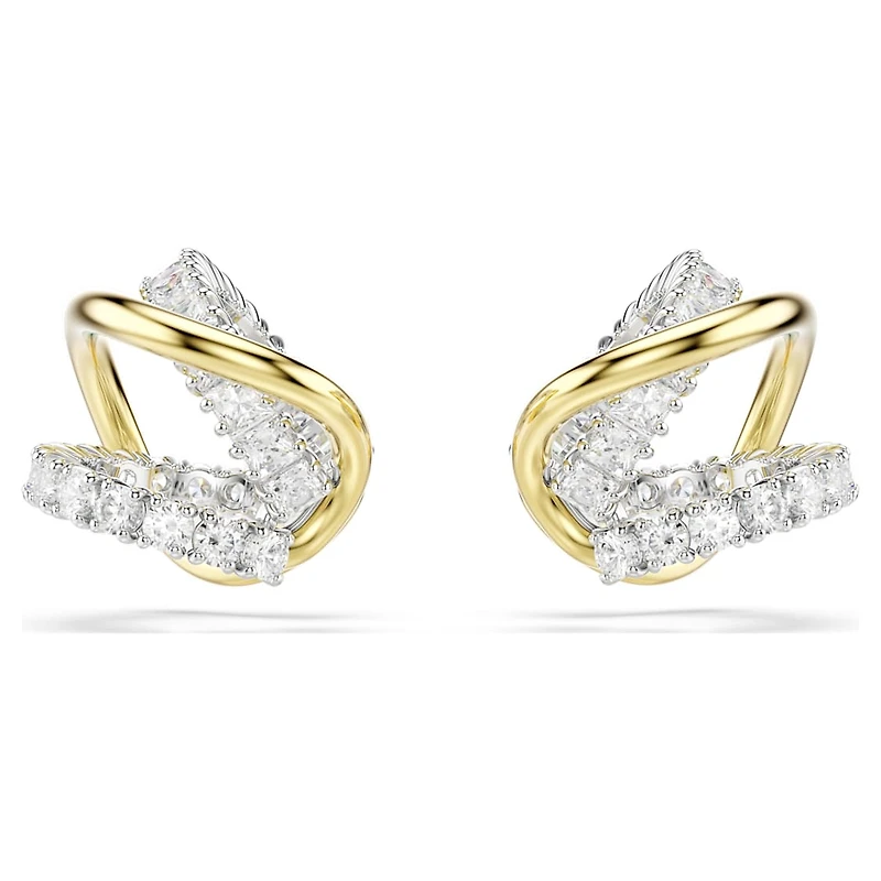 Hyperbola ear cuffs, Mixed cuts, White, Mixed metal finish by SWAROVSKI