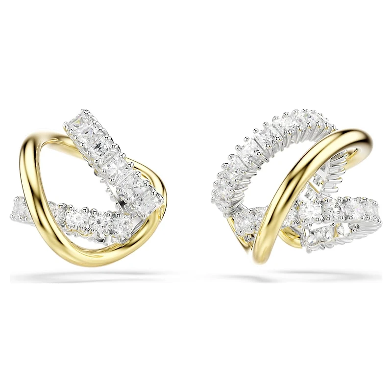 Hyperbola ear cuffs, Mixed cuts, White, Mixed metal finish by SWAROVSKI