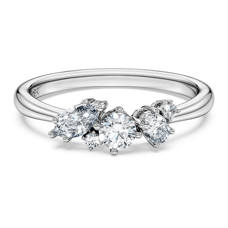 Galaxy ring, Lab-grown diamonds 0.41 ct tw, Mixed shapes, Sterling silver by SWAROVSKI