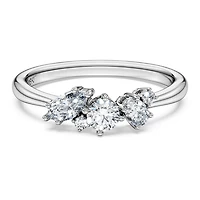 Galaxy ring, Lab-grown diamonds 0.41 ct tw, Mixed shapes, Sterling silver by SWAROVSKI