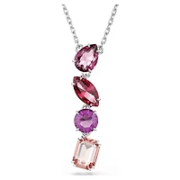 Gema pendant, Mixed cuts, Pink, Rhodium plated by SWAROVSKI