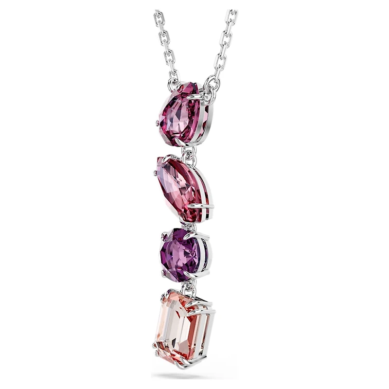 Gema pendant, Mixed cuts, Pink, Rhodium plated by SWAROVSKI