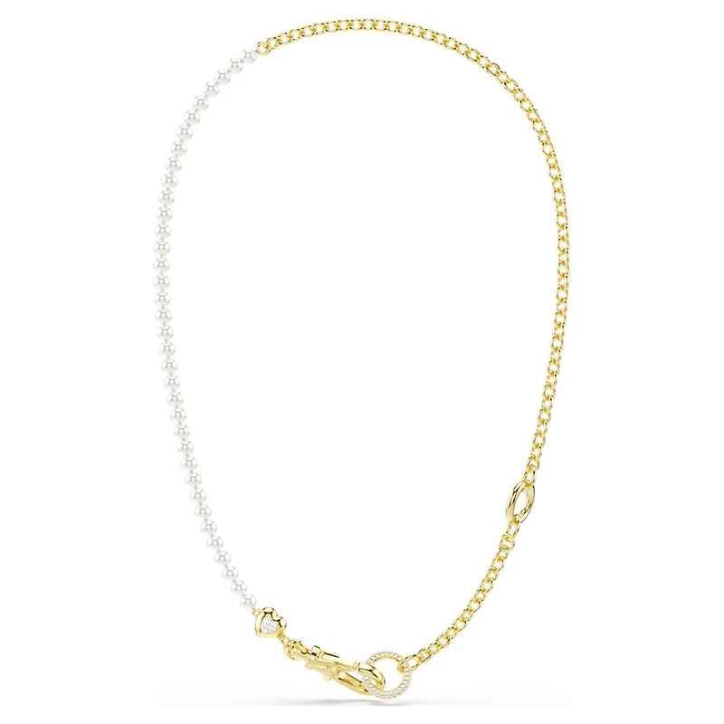 Idyllia necklace, Crystal pearl, White