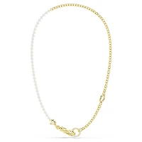 Idyllia necklace, Crystal pearl, White