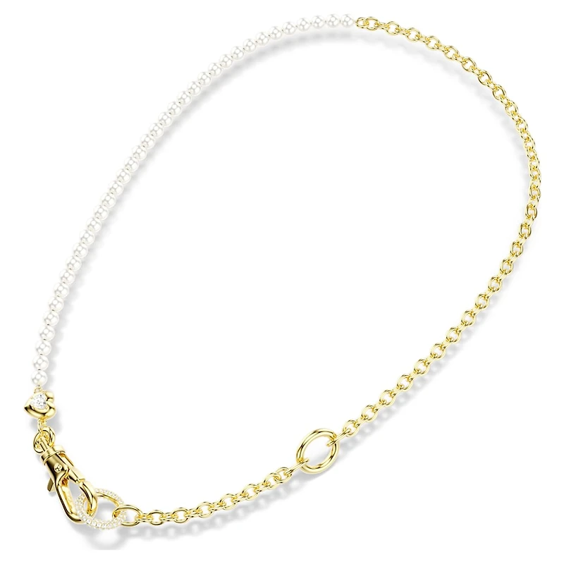 Idyllia necklace, Crystal pearl, White