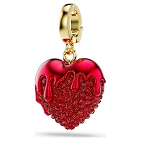 Idyllia charm, Round cut, Heart, Red, Gold-tone plated by SWAROVSKI