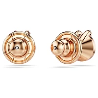 Bella stud earrings, Round cut, Pavé, Pink, Rose gold-tone plated by SWAROVSKI