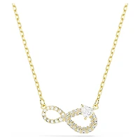 Hyperbola necklace, Heart cut, Pavé, Infinity, White, Gold-tone plated by SWAROVSKI