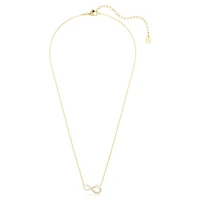 Hyperbola necklace, Heart cut, Pavé, Infinity, White, Gold-tone plated by SWAROVSKI