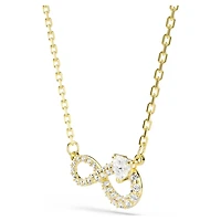 Hyperbola necklace, Heart cut, Pavé, Infinity, White, Gold-tone plated by SWAROVSKI