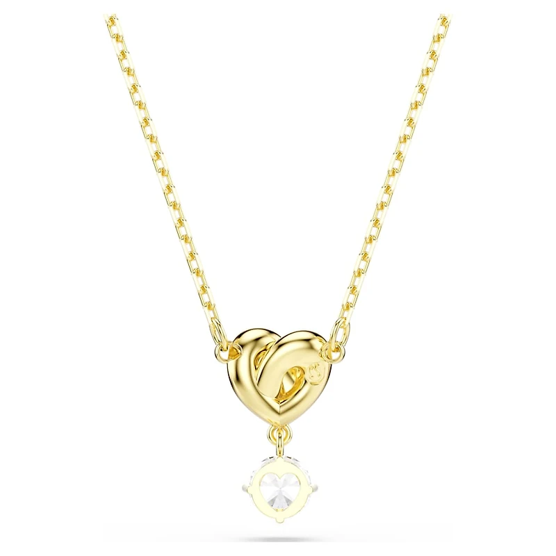 Lifelong pendant, Round cut, Heart, White, Gold-tone plated by SWAROVSKI