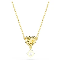 Lifelong pendant, Round cut, Heart, White, Gold-tone plated by SWAROVSKI