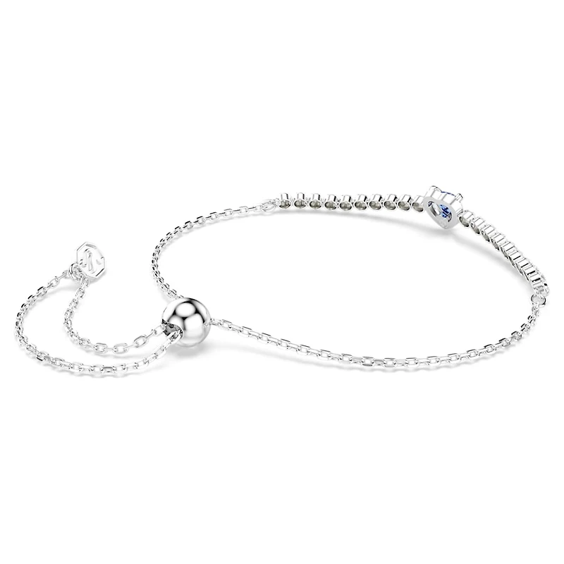 One bracelet, Mixed cuts, Heart, Blue, Rhodium plated by SWAROVSKI
