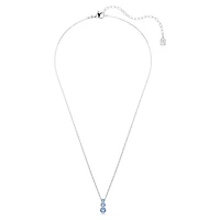Stilla Attract pendant, Round cut, Blue, Rhodium plated by SWAROVSKI