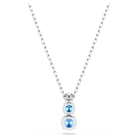 Stilla Attract pendant, Round cut, Blue, Rhodium plated by SWAROVSKI