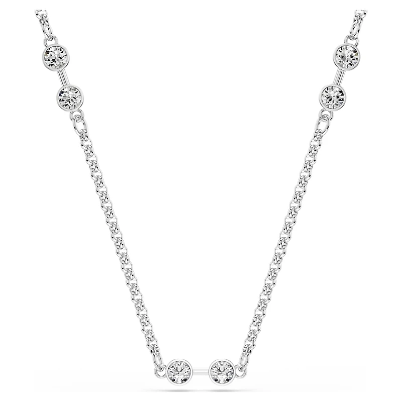 Swarovski Remix necklace, Round cut, White, Rhodium plated by SWAROVSKI