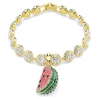 Idyllia charm, Mixed cuts, Watermelon, Multicoloured, Gold-tone plated by SWAROVSKI