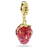 Idyllia charm, Mixed cuts, Strawberry, Red, Gold-tone plated by SWAROVSKI