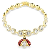 Idyllia charm, Mixed cuts, Ladybug, Red, Gold-tone plated by SWAROVSKI