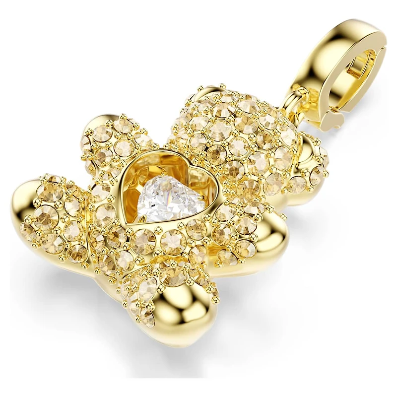 Idyllia charm, Mixed cuts, Teddy, Gold tone, Gold-tone plated by SWAROVSKI