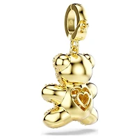 Idyllia charm, Mixed cuts, Teddy, Gold tone, Gold-tone plated by SWAROVSKI