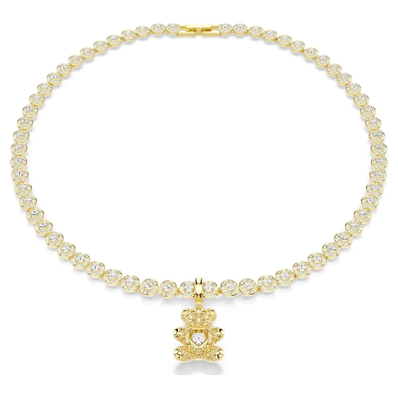 Idyllia charm, Mixed cuts, Teddy, Gold tone, Gold-tone plated by SWAROVSKI