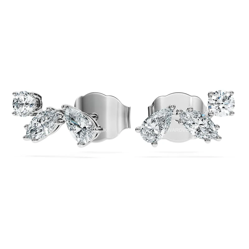 Galaxy stud earrings, Lab-grown diamonds 0.5 ct tw, Mixed shapes, Sterling silver by SWAROVSKI