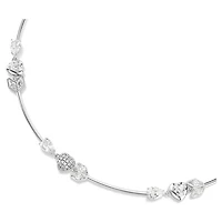 Idyllia necklace, Heart with arrow, White, Rhodium plated by SWAROVSKI
